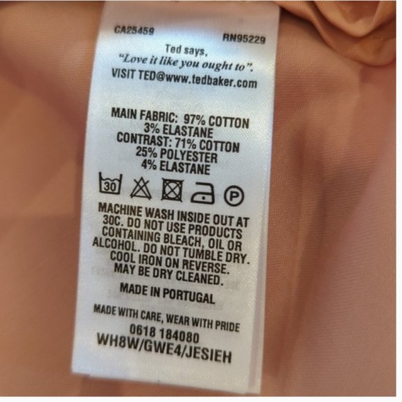 Ted Baker Jesieh Stripe Frilled Bell Sleeve Blouse Top in Light Pink size 2 nwot - Picture 4 of 4